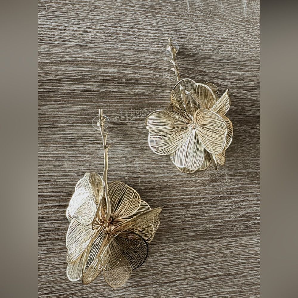 Statement Flower Drop Earringsa591 - image 3